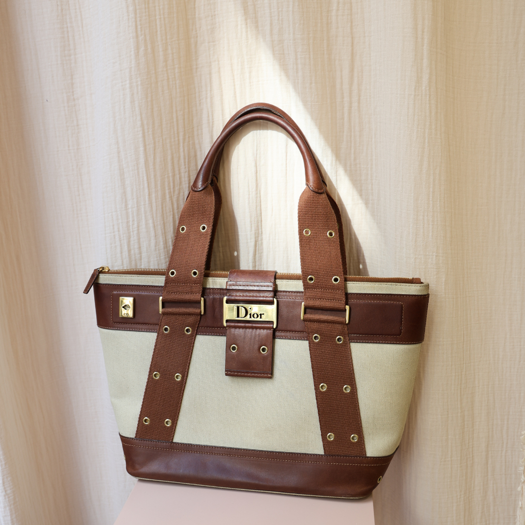 DIOR - Cabas cuir & toile