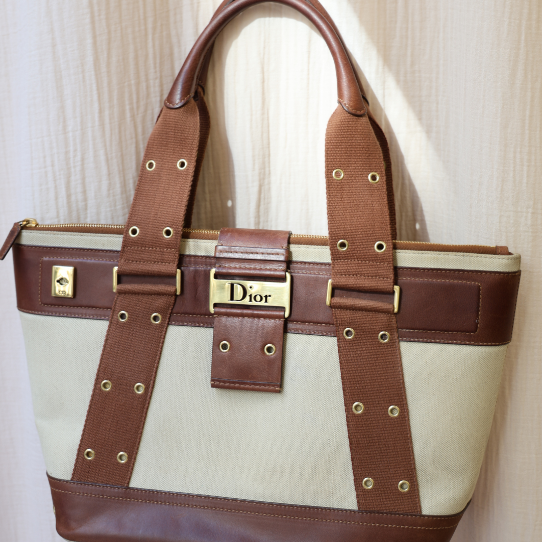 DIOR - Cabas cuir & toile