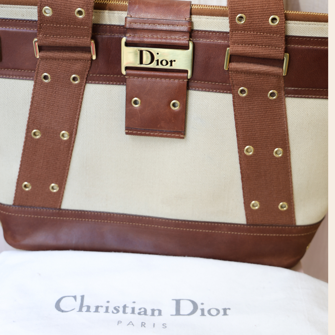 DIOR - Cabas cuir & toile