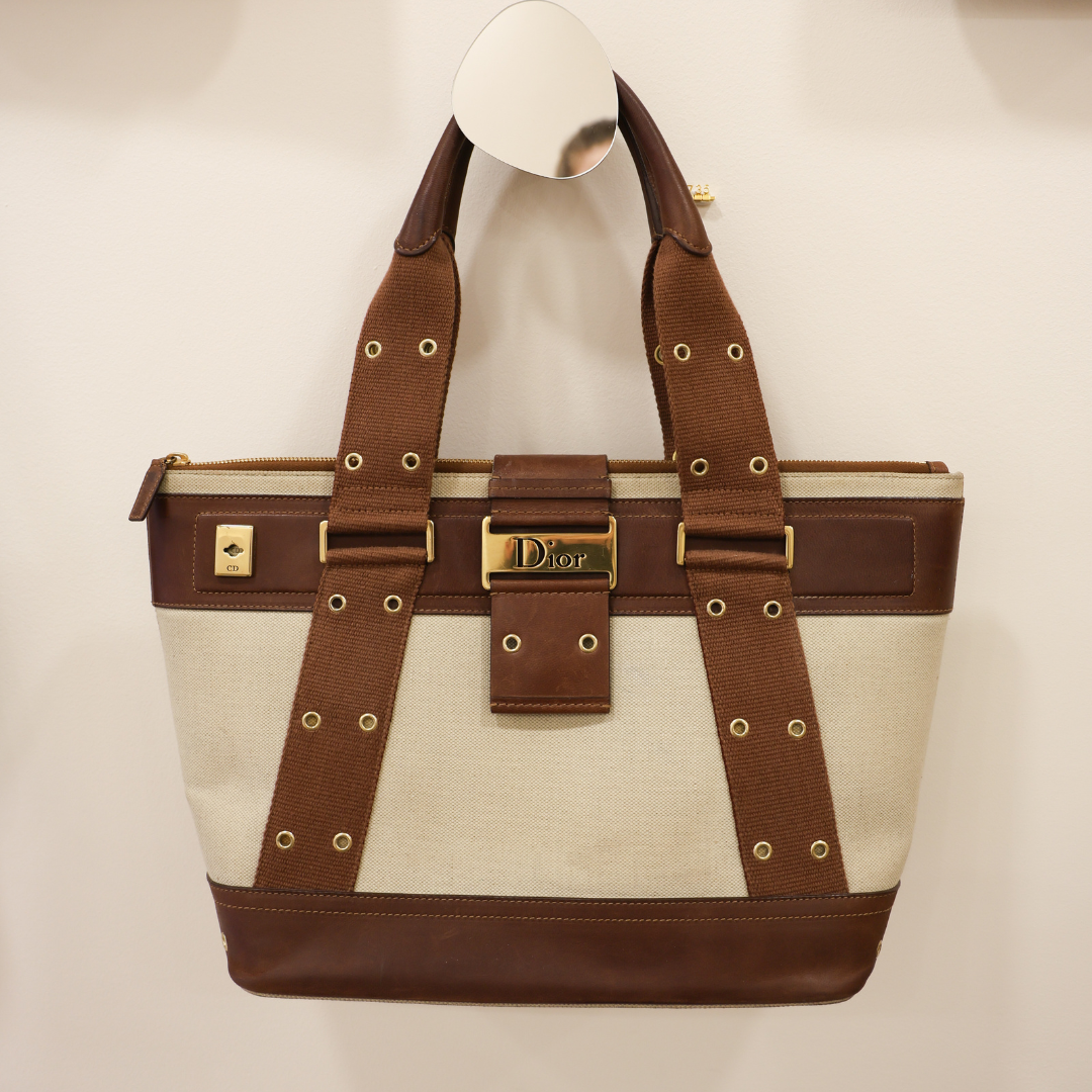 DIOR - Cabas cuir & toile