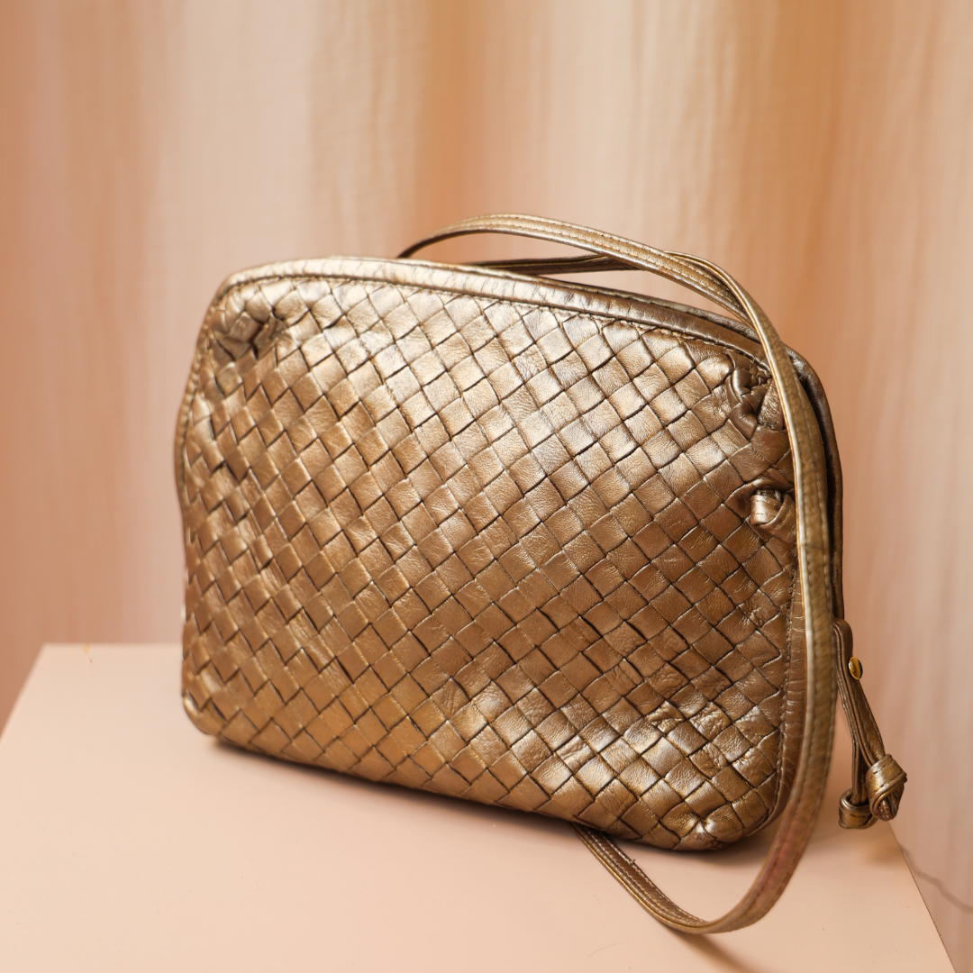 BOTTEGA VENETA - Petit sac tréssé vintage