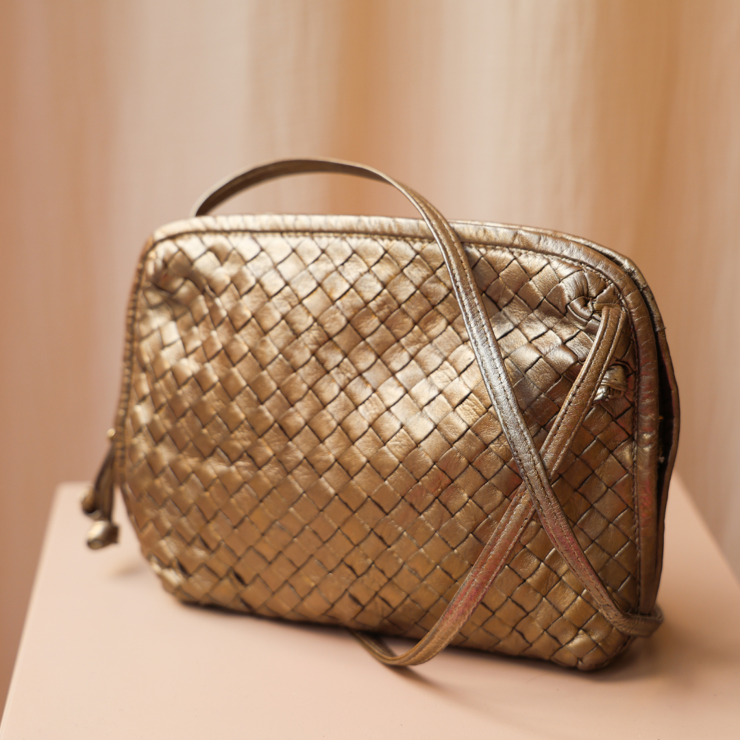 BOTTEGA VENETA - Petit sac tréssé vintage