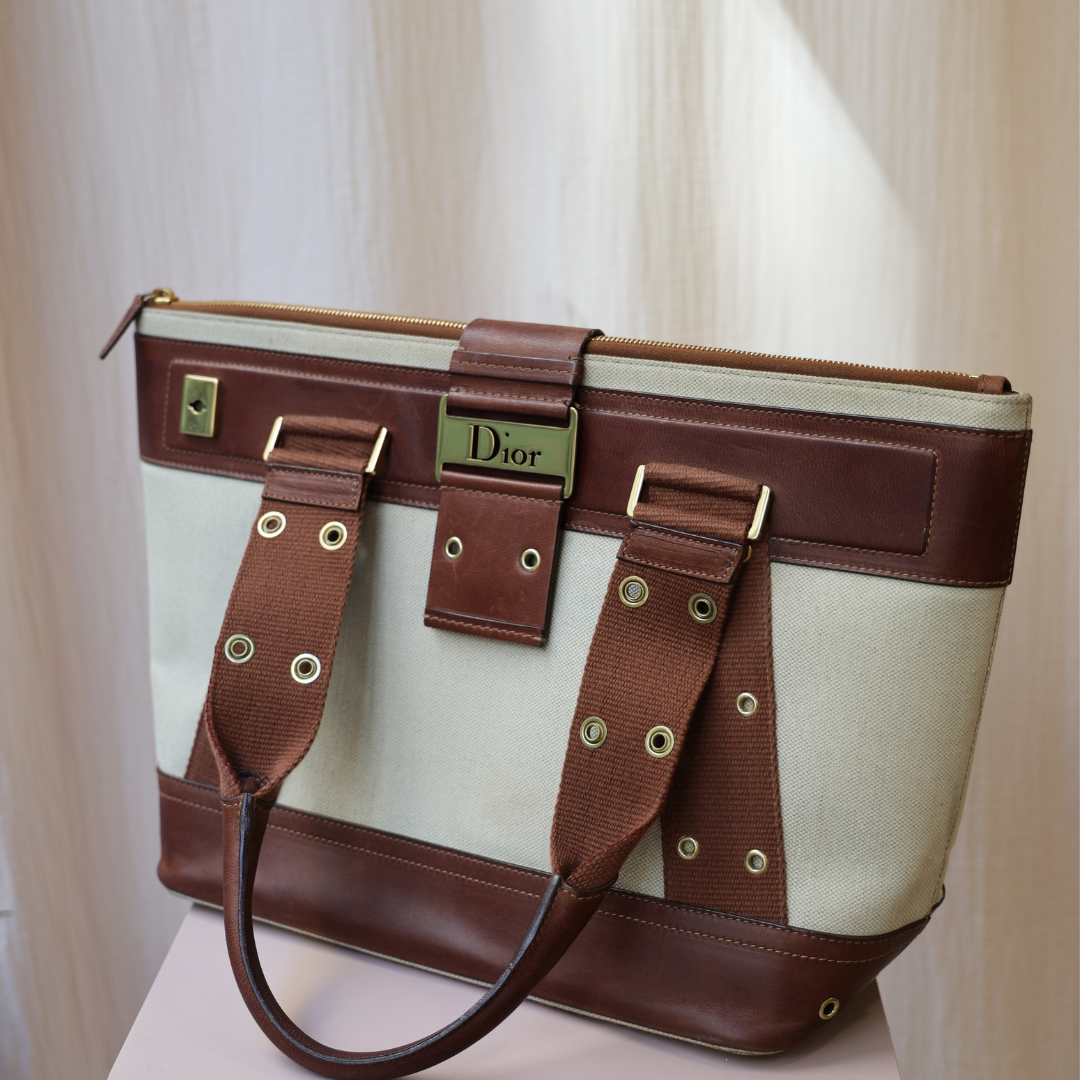 DIOR - Cabas cuir & toile