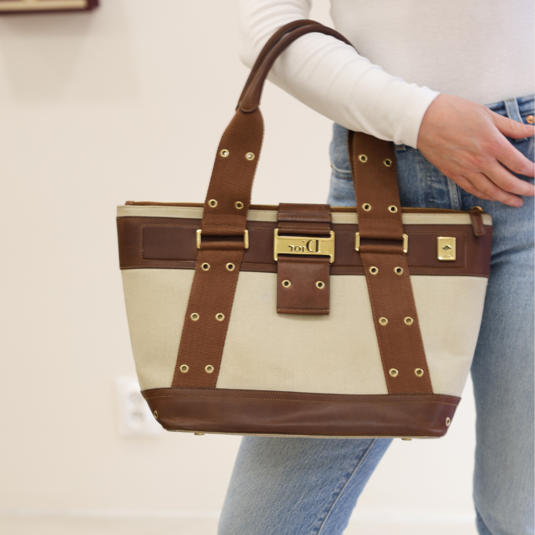 DIOR - Cabas cuir & toile