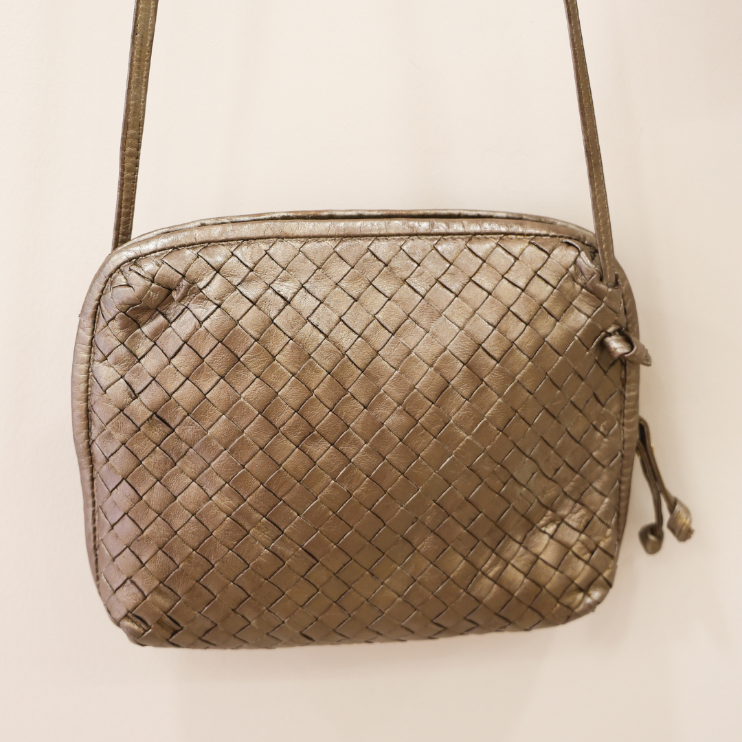 BOTTEGA VENETA - Petit sac tréssé vintage
